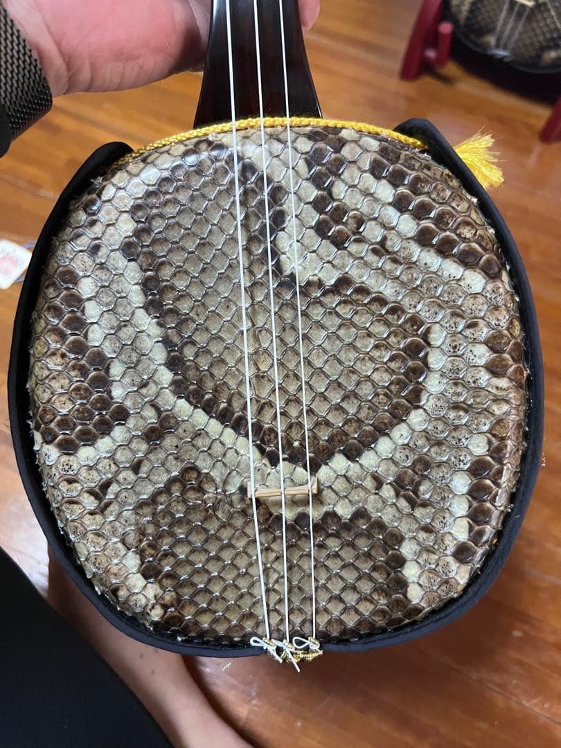 三線本体 木製 3弦 黒