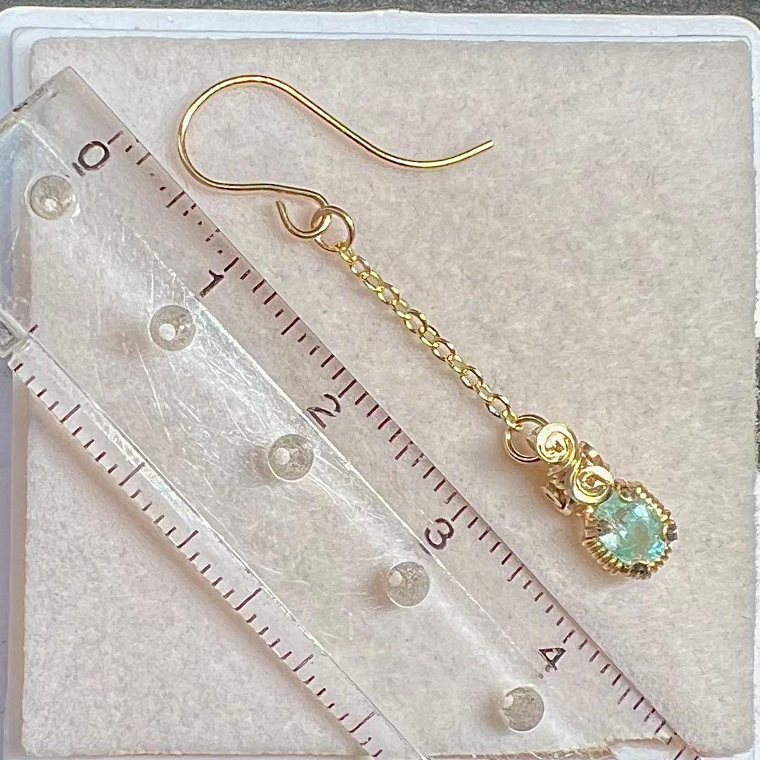 【for ☆彩テラス☆様】パライバトルマリン　チェーンピアス　ポストピアス