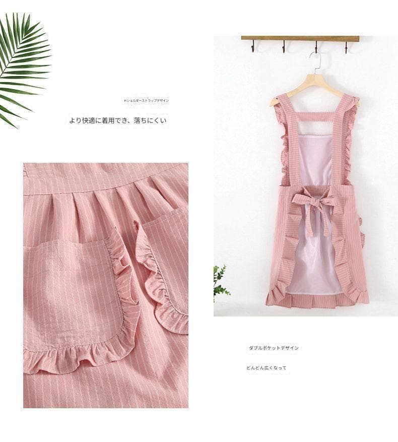 夏用キッチンエプロン レディース 無袖 防水 防油 名入れ可能