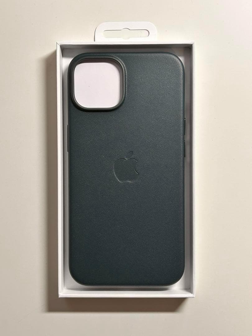 【新品】純正 iPhone 14 レザーケース・フォレストグリーン①