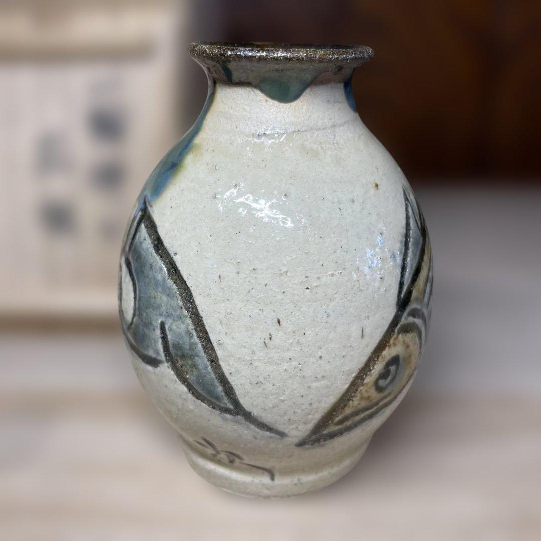 琉球　壷屋焼　金城次郎　一輪挿し花瓶　共箱