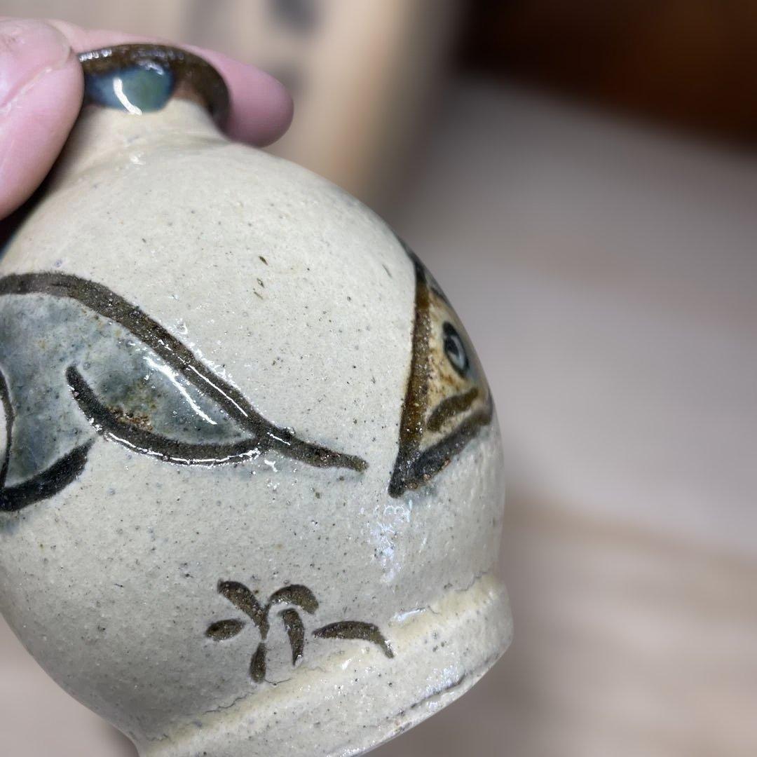 琉球　壷屋焼　金城次郎　一輪挿し花瓶　共箱