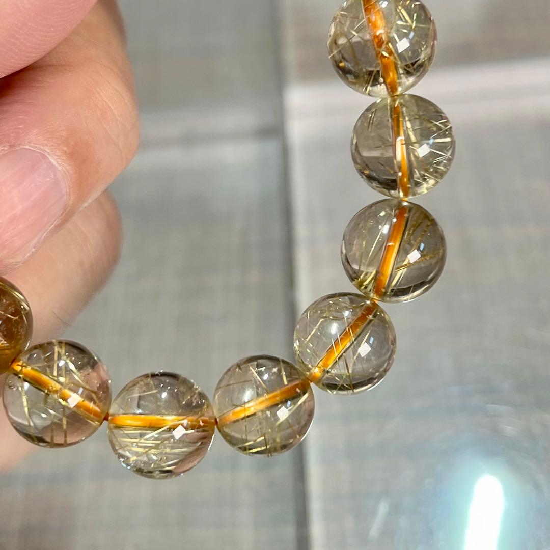 無着色の針　ゴールドルチルブレスレット　ルチルクォーツ　9-11