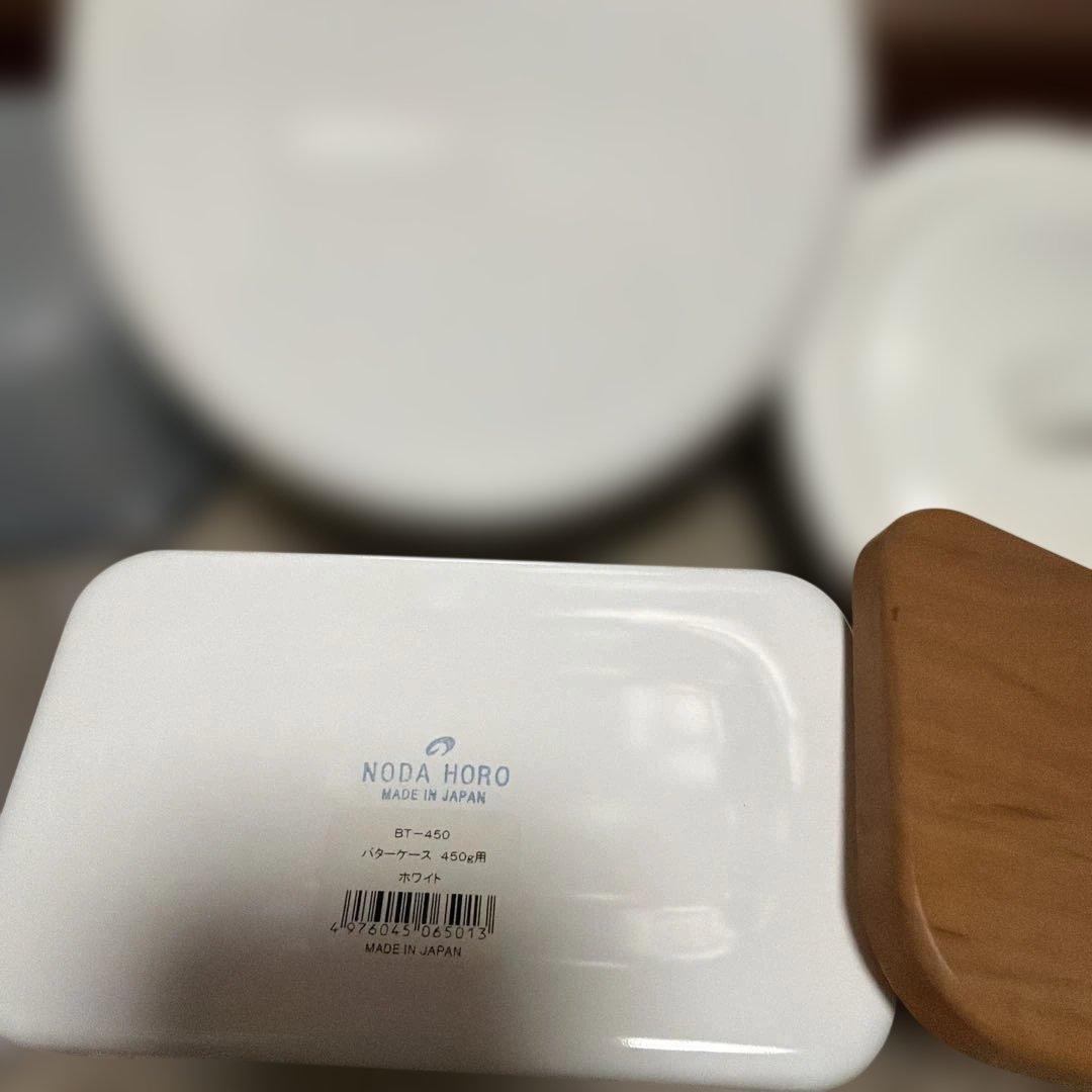 野田琺瑯 鍋、保存容器、バターケース，4つセット