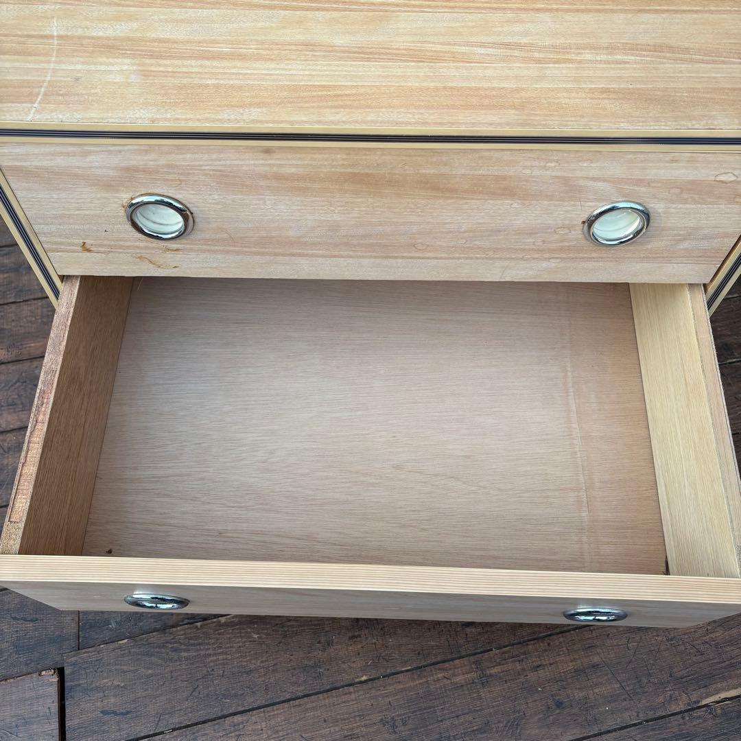 昭和レトロ レトロポップ 木製チェスト 丸金具 3段 古家具 古道具 ビンテージ