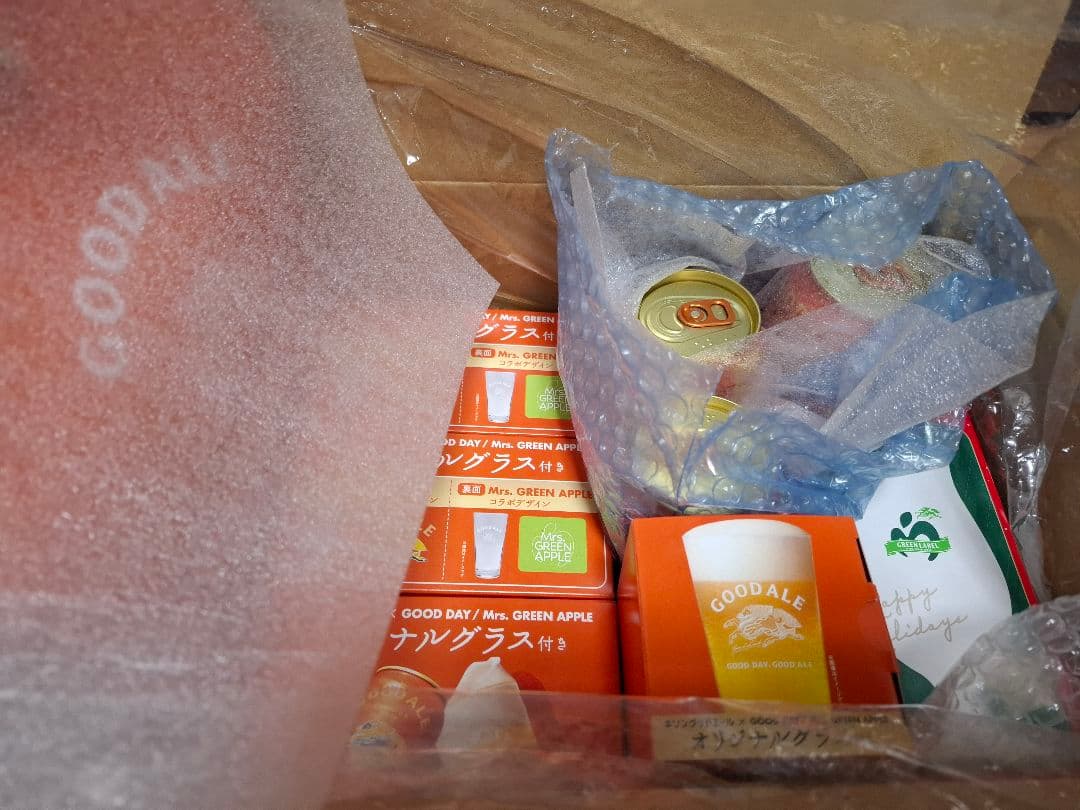 グッドエール　ミセス コラボグラス4+1個　紙袋4　メッセージ缶3