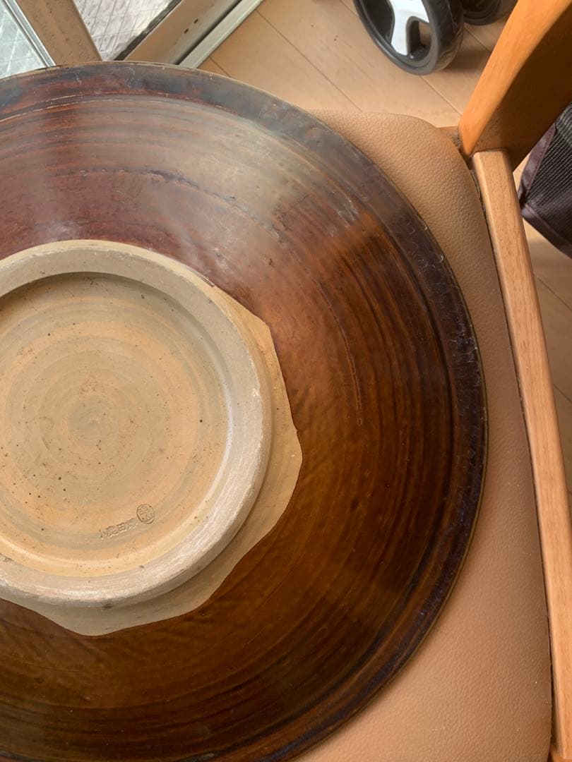 坂本明山　小鹿田焼　刷毛目大皿　径：40ｃｍ