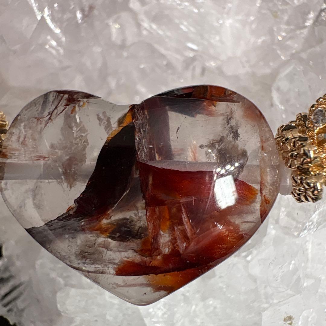 ライモナイトインクォーツハート　ゼウスクォーツ　ブレスレット