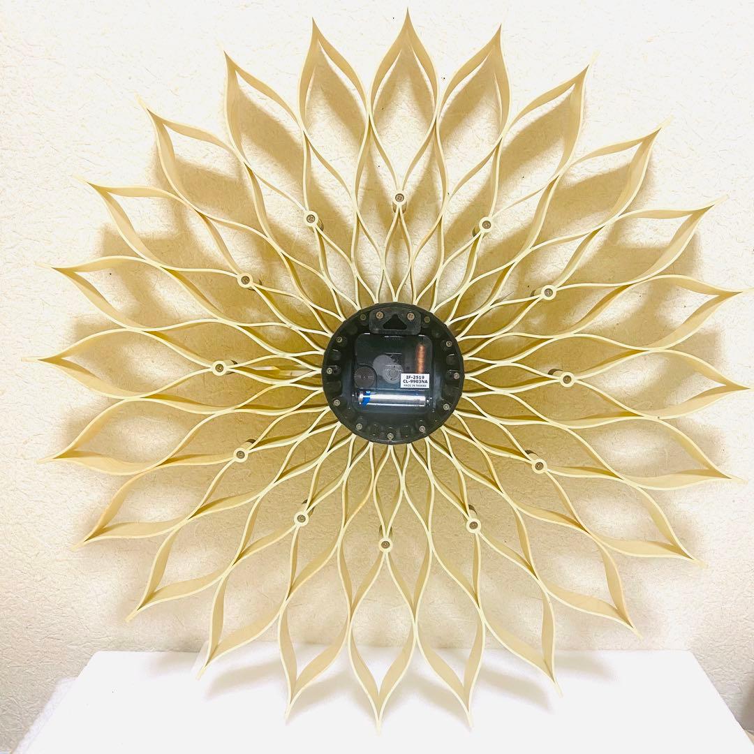 J*a様 大輪の花が咲く壁掛け時計 ルファール　ナチュラル