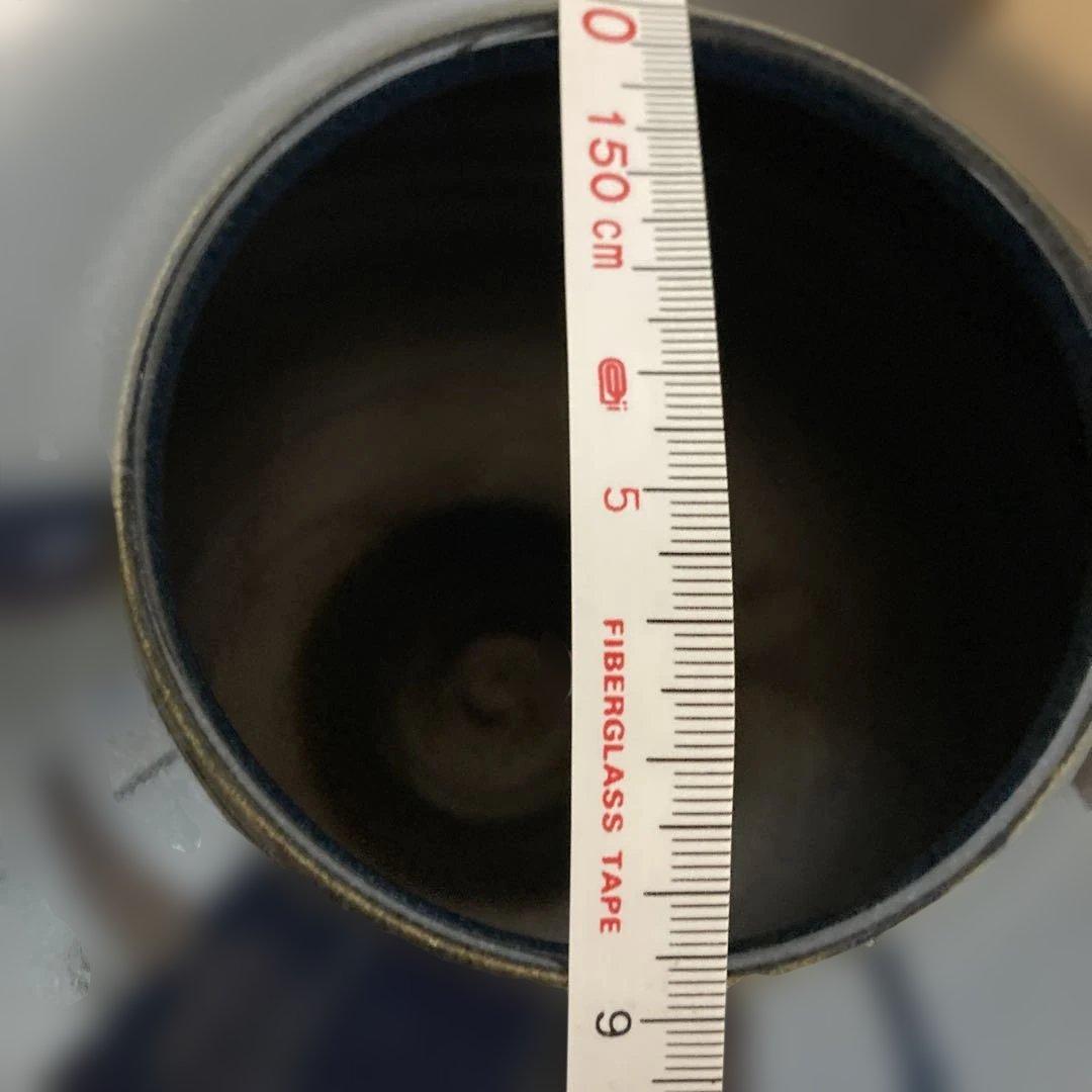 信楽焼　大原薫作　青い丸型花瓶