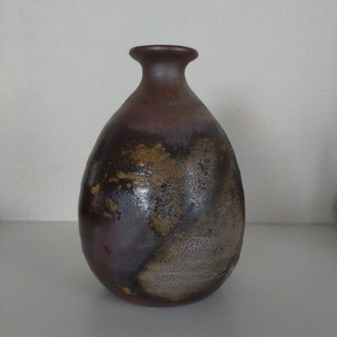 60・備前焼　徳利　ぐい呑　お猪口　五郎辺衛　一輪挿し　新品未使用　共箱　共布