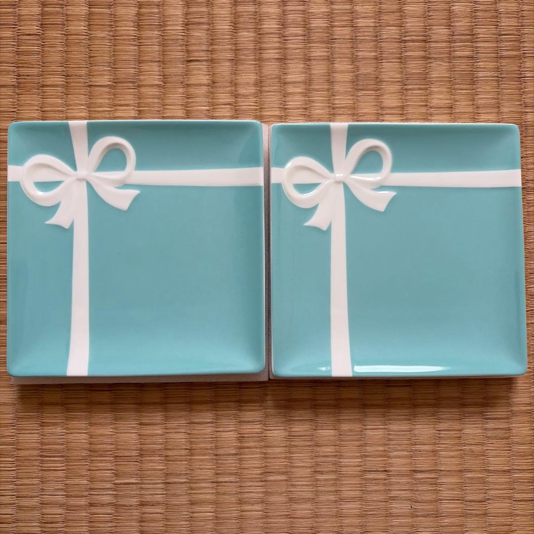 【新品未使用】TIFFANY ティファニー ブルーボウ デザートプレートセット