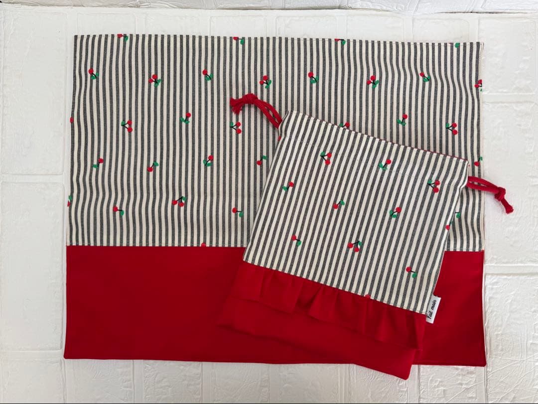 入園入学準備　基本セット　デコレクションズ　ミルクチェリー　赤　フリル