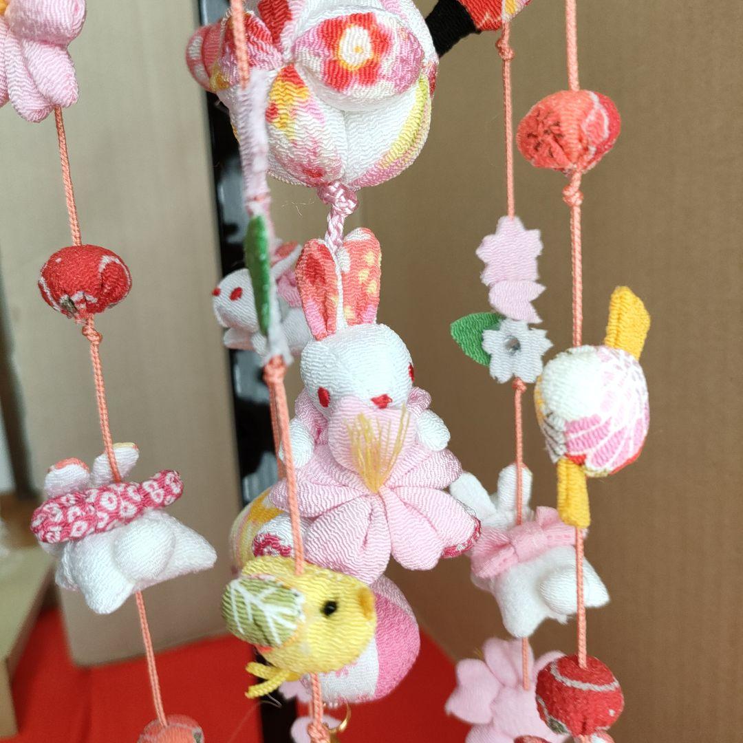 ひな祭り　吊るし雛　吊るし飾り(こつぶうさぎ特小)スタンド付き(高さ40cm)