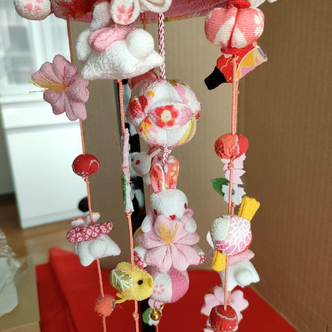 ひな祭り　吊るし雛　吊るし飾り(こつぶうさぎ特小)スタンド付き(高さ40cm)