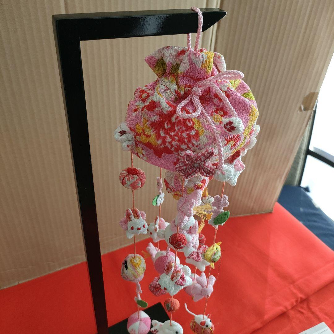 ひな祭り　吊るし雛　吊るし飾り(こつぶうさぎ特小)スタンド付き(高さ40cm)
