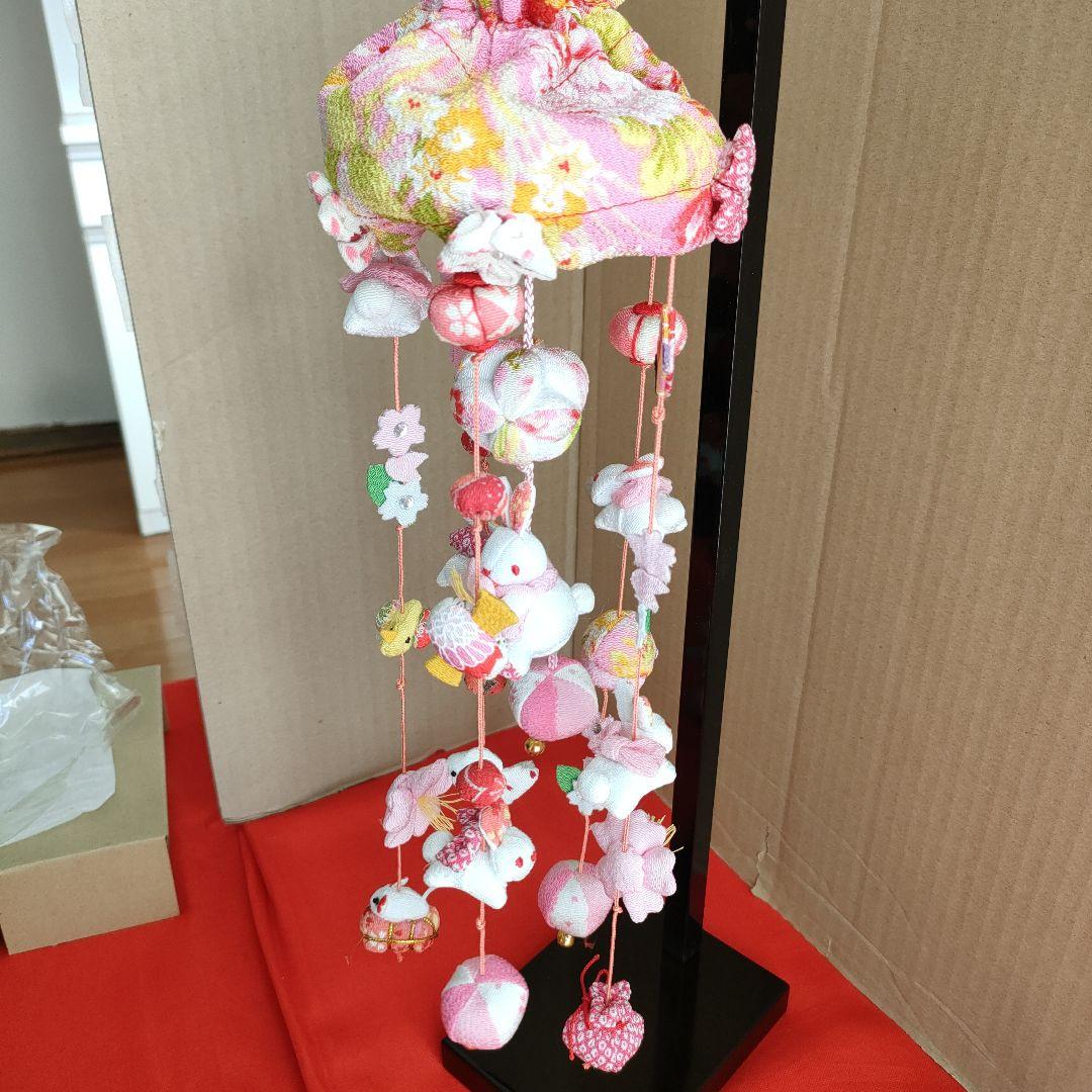 ひな祭り　吊るし雛　吊るし飾り(こつぶうさぎ特小)スタンド付き(高さ40cm)