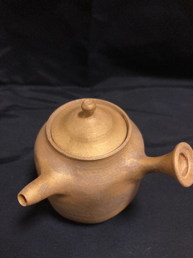 名工 小川甚八 金彩急須 共箱入 笠間焼 芸術的フォルム 極上のキレ 煎茶道具