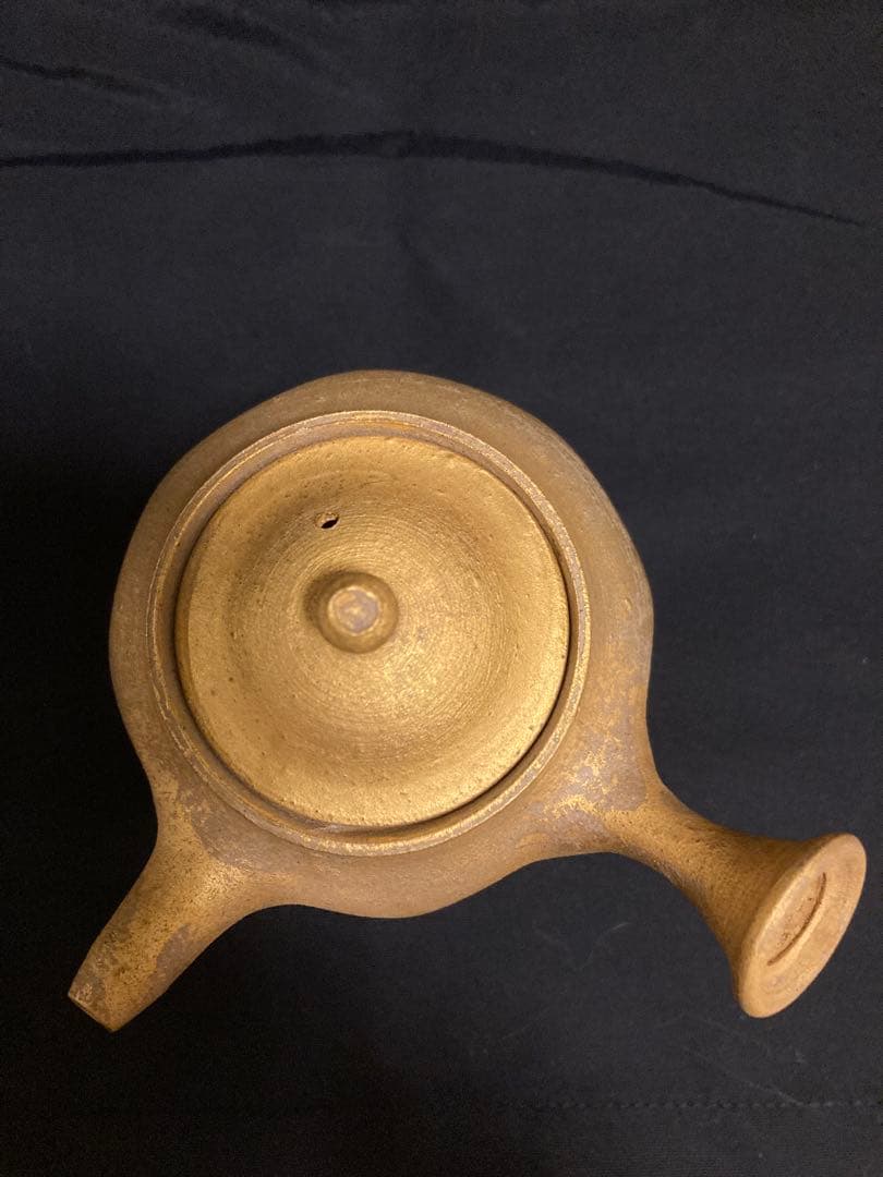 名工 小川甚八 金彩急須 共箱入 笠間焼 芸術的フォルム 極上のキレ 煎茶道具