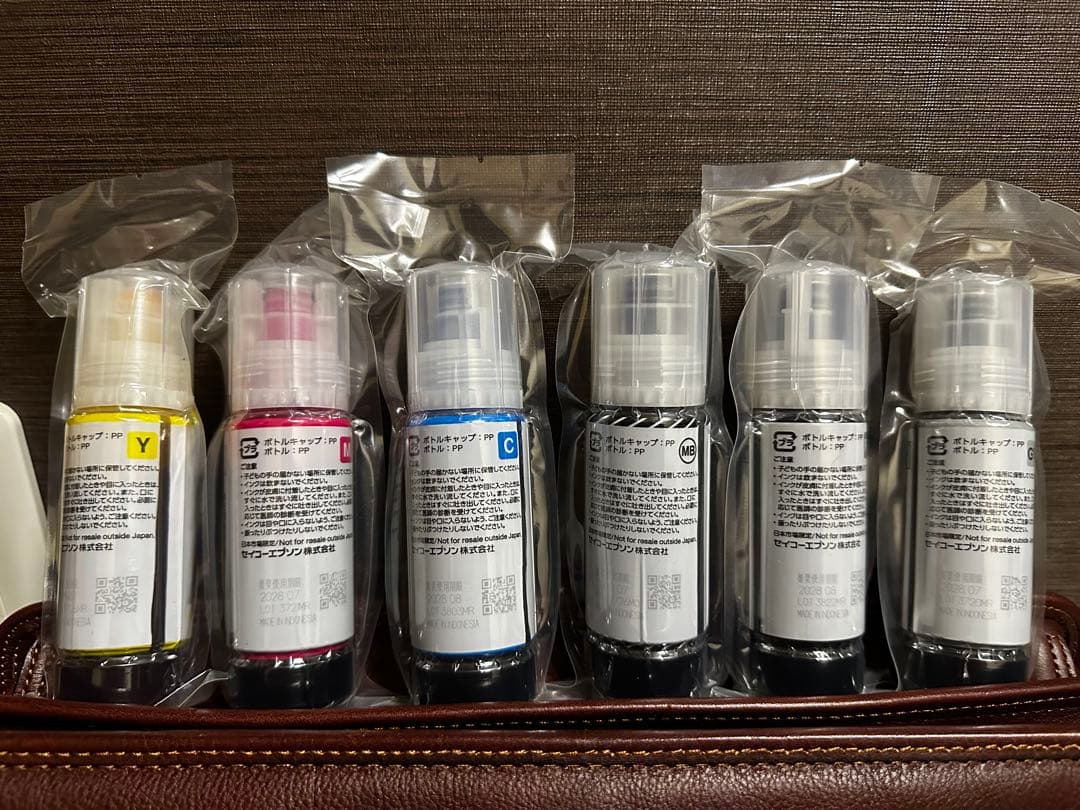 【新品未開封】①エプソン純正インクボトル　トビバコ6本（TOB-6C）【箱無し】