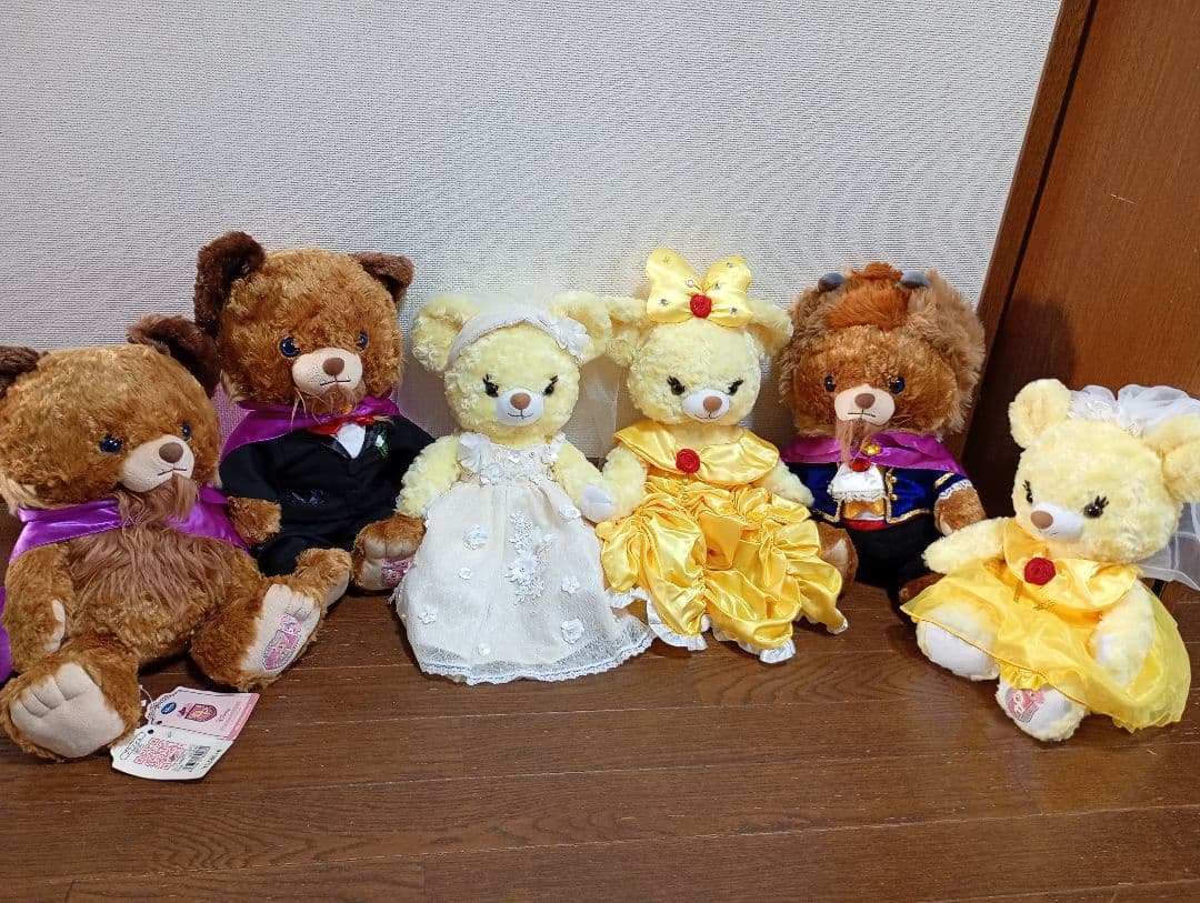 ユニベアコスチューム付き　美女と野獣ぬいぐるみ　まとめ売り　ウエルカムボード