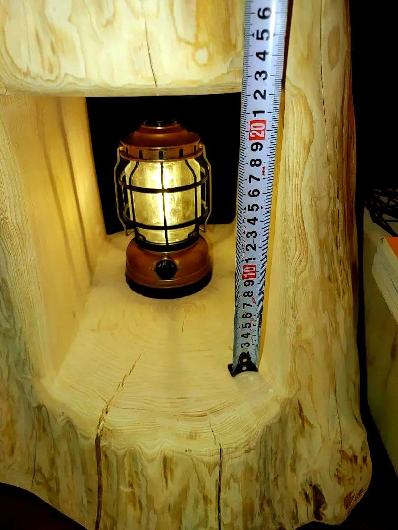 ①大型 切り株 ひのき くりぬき 親子 本立て 椅子 スツール テーブル 花台