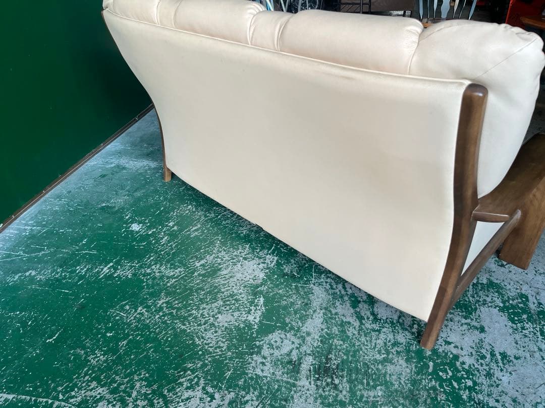 カリモク トリプルソファー インテリア アンティーク 3P レザー 家具