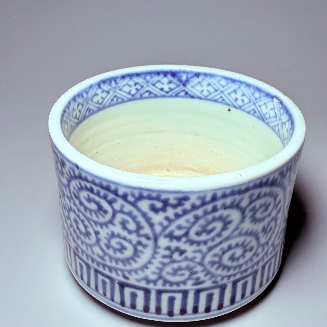 古伊万里　極上品　染付蛸唐草文様火入れ　灰入れ　江戸期　骨董　古美術コレクション