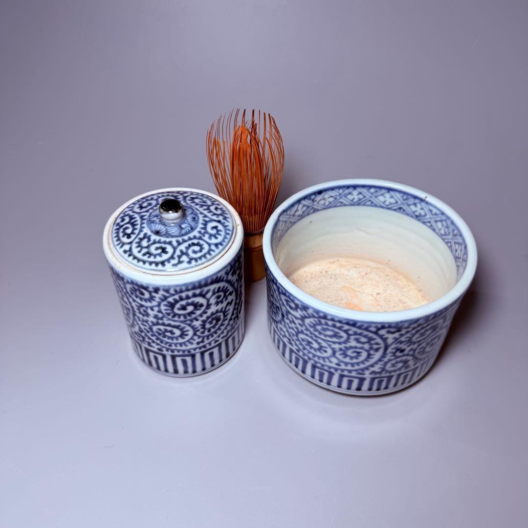 古伊万里　極上品　染付蛸唐草文様火入れ　灰入れ　江戸期　骨董　古美術コレクション