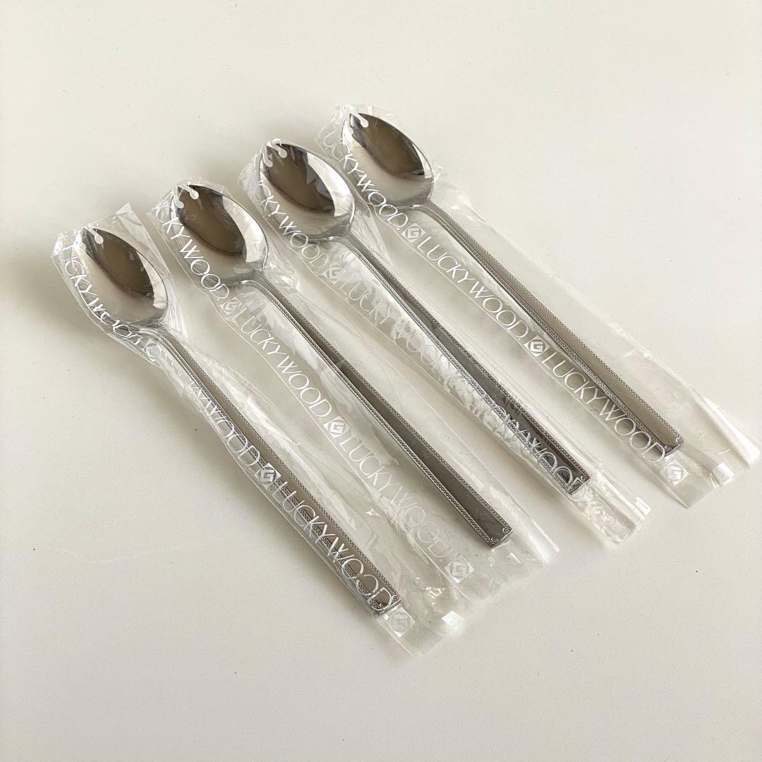 LUCKYWOOD カトラリーセット スプーン 11本 シルバー ステンレス