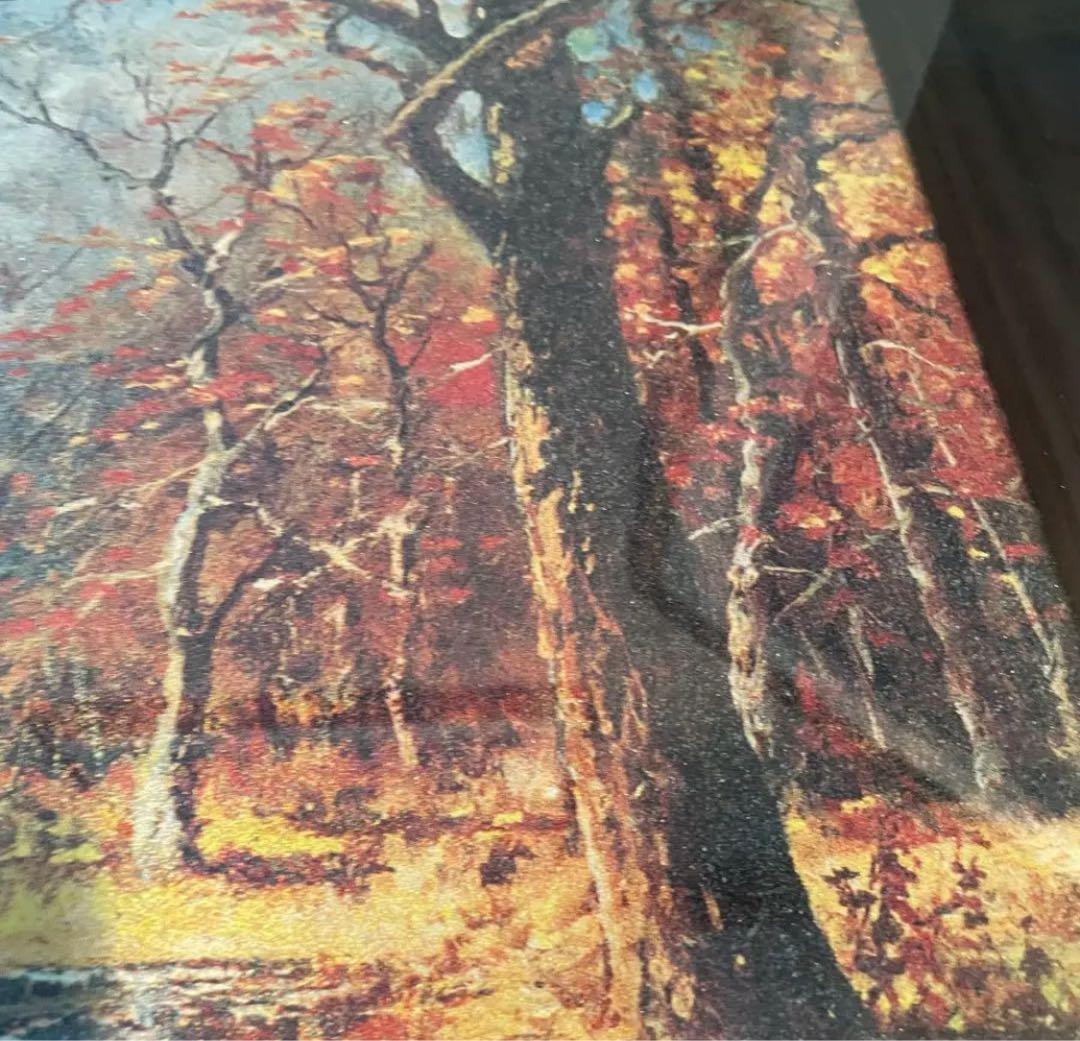 【水晶画】世界の名画 ロバート・ウッド　10月の朝 風景画 秋景色 風景画