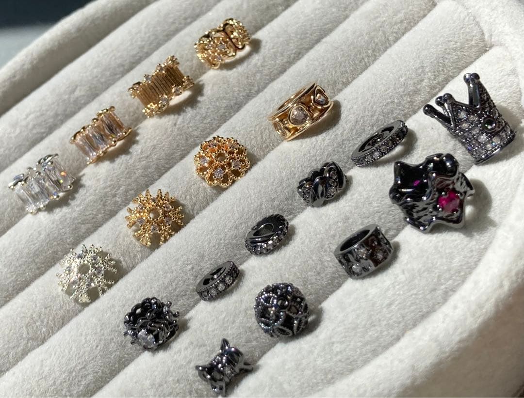 ロンデル　パーツ　シルバー　ゴールド　ブラック　ハンドメイド