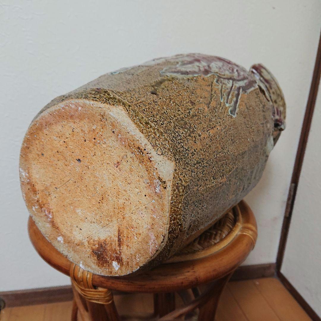 陶器の傘立て花瓶☆信楽焼☆ ツイストハンドル☆３８cm【値引き】