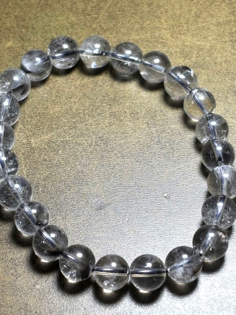 【極上！！】プラチナルチルクォーツブレスレット約８㎜（新品未使用）内径15.5㌢
