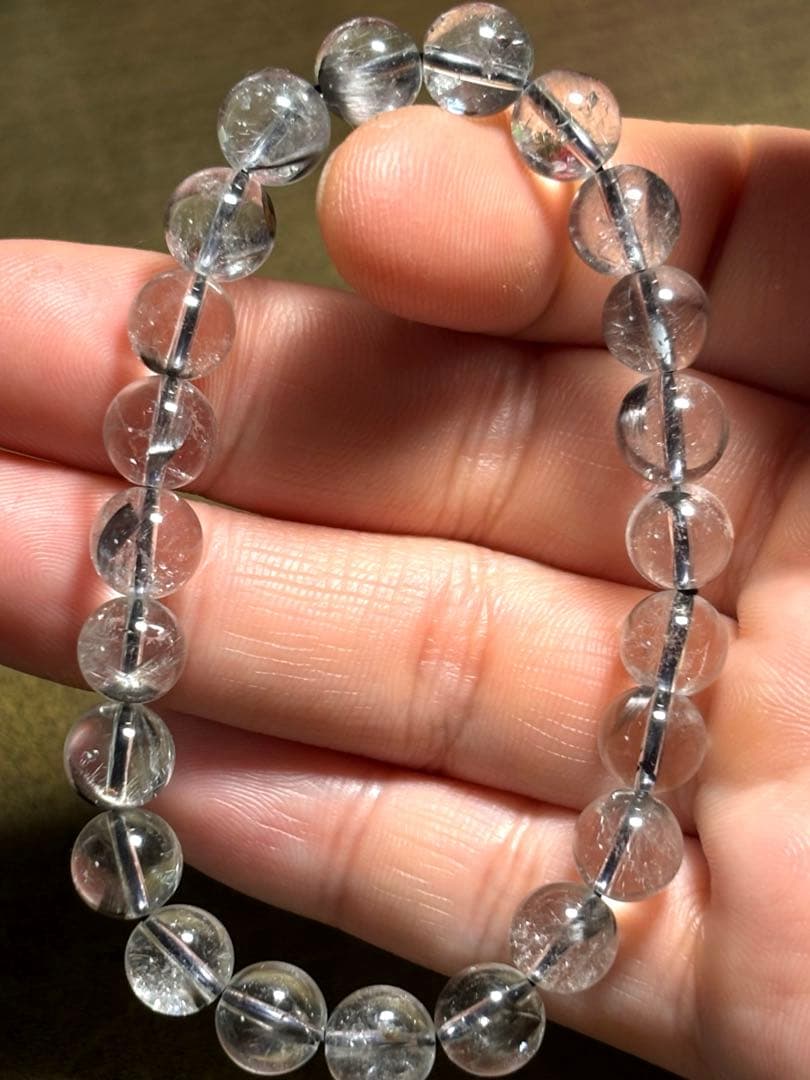【極上！！】プラチナルチルクォーツブレスレット約８㎜（新品未使用）内径15.5㌢