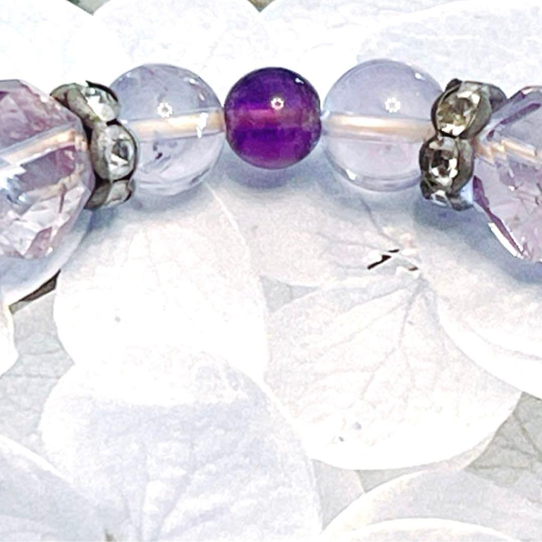 ラベンダーアメジスト　天然石ブレスレット　パワーストーン　アメジスト　天然石