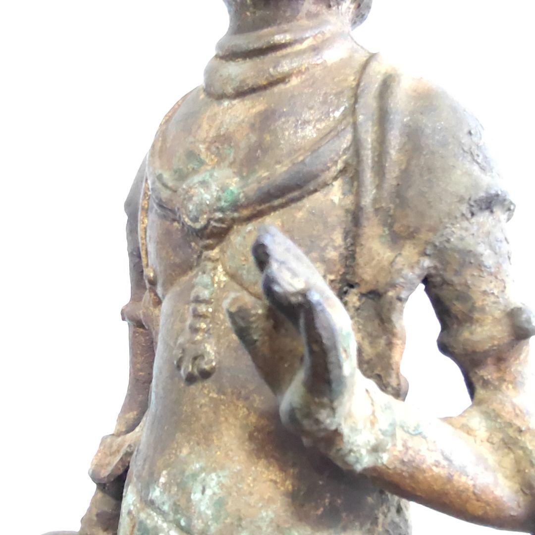 【希少 骨董品 旧家出物】大型 菩薩 立像 金箔銅像 51.2cm/5.2kg