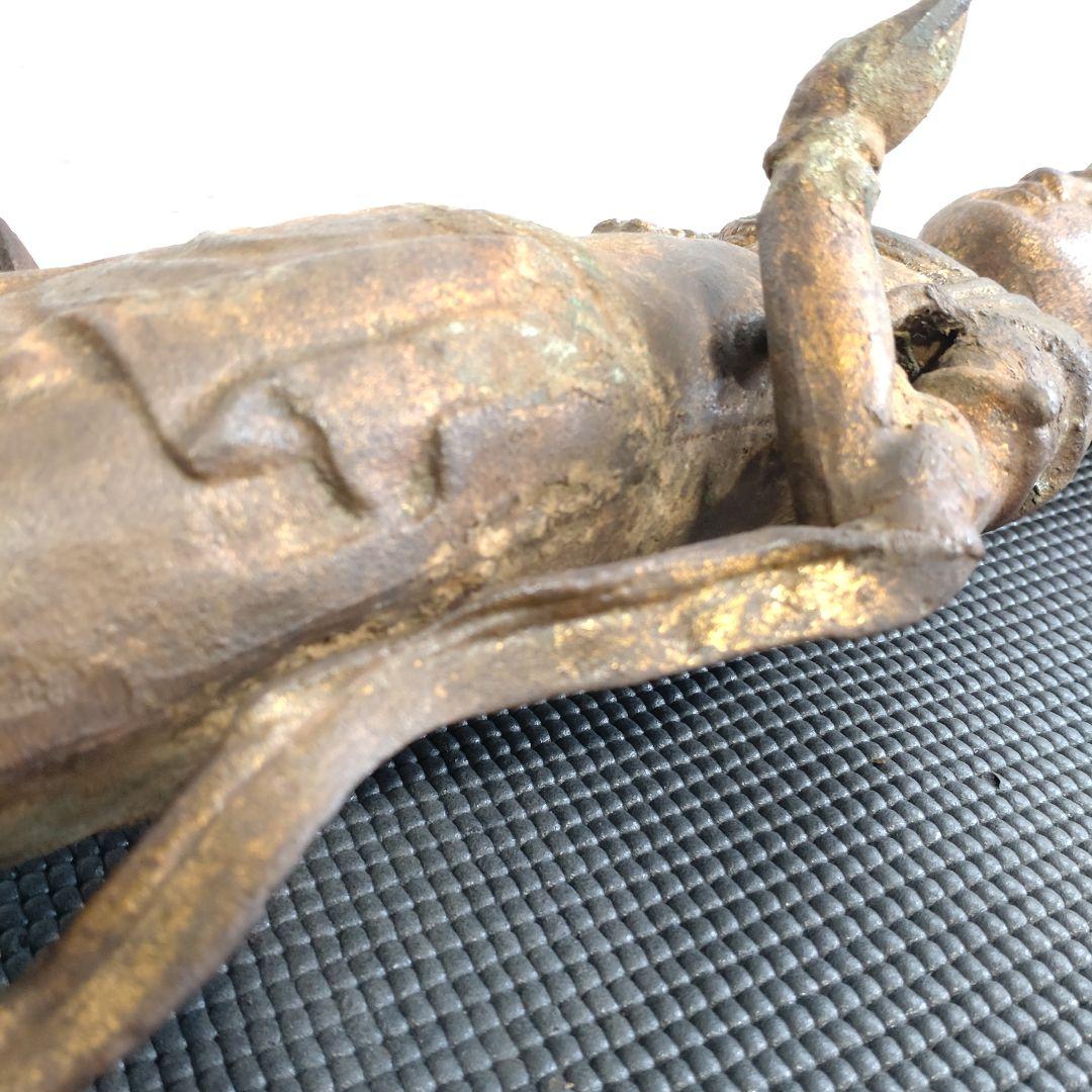 【希少 骨董品 旧家出物】大型 菩薩 立像 金箔銅像 51.2cm/5.2kg