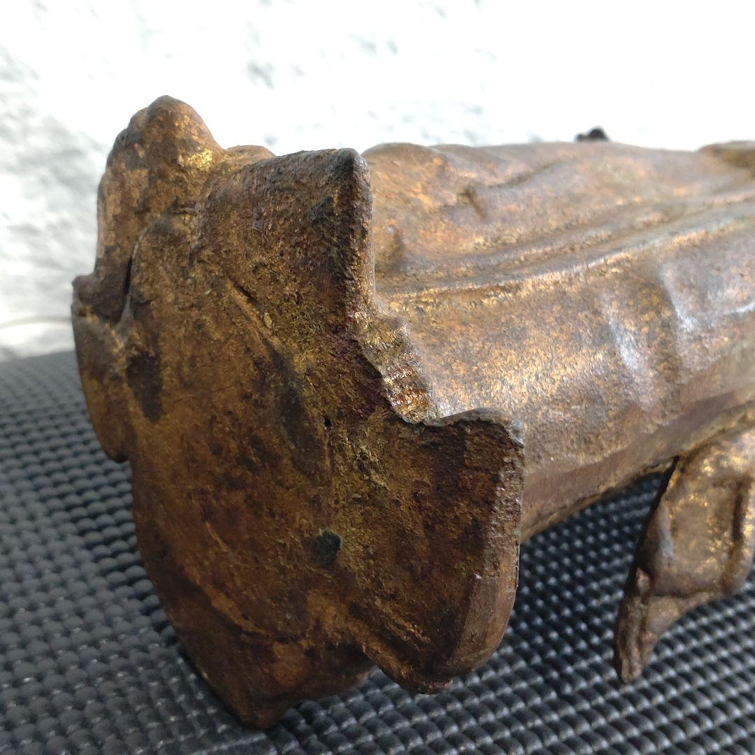 【希少 骨董品 旧家出物】大型 菩薩 立像 金箔銅像 51.2cm/5.2kg