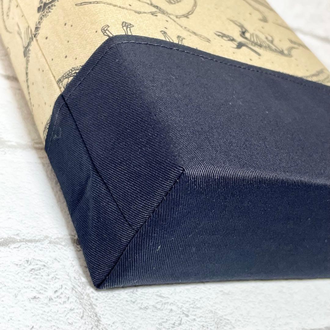 化石(ベージュ)×黒　入園入学グッズ５点セット/裏地キルティング