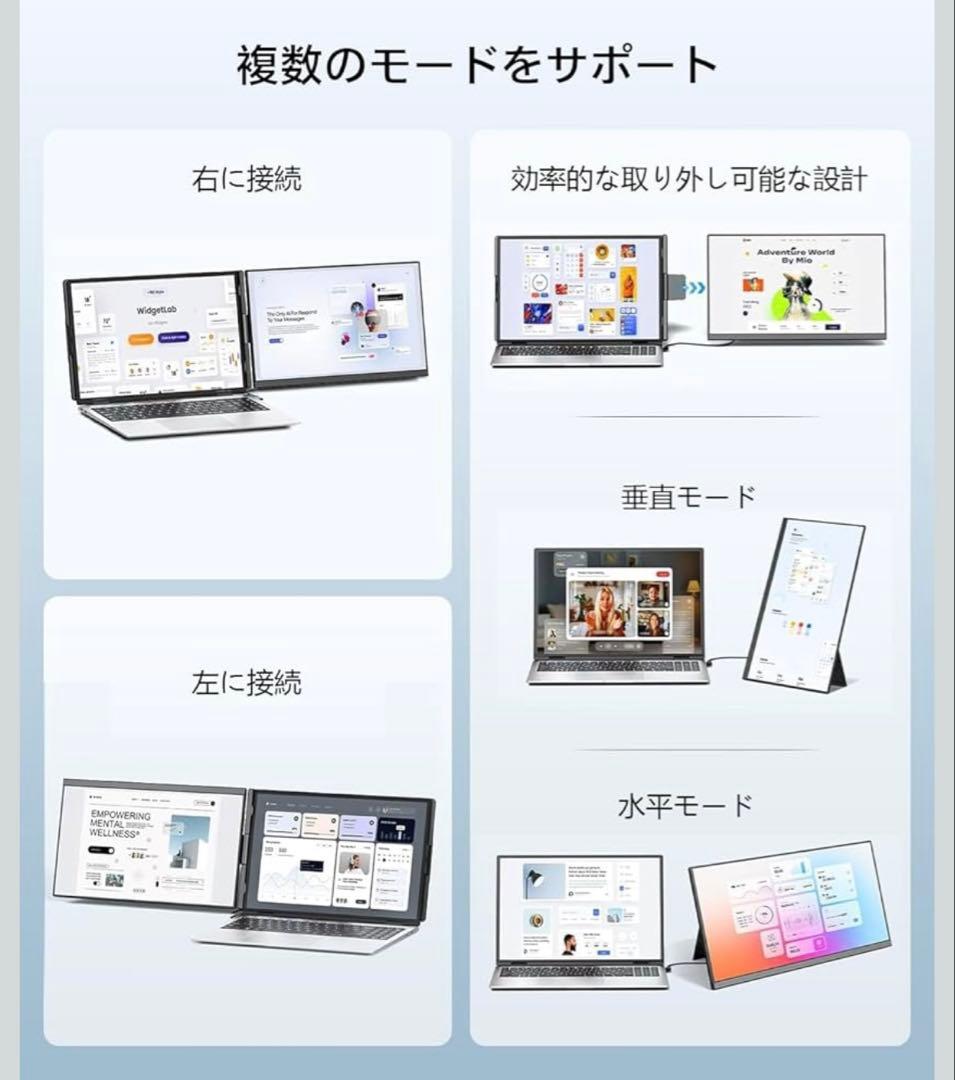 デュアルディスプレイ ダブルモニター トリプルモニター 15.6インチ FHD