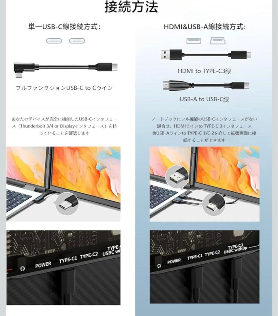 デュアルディスプレイ ダブルモニター トリプルモニター 15.6インチ FHD