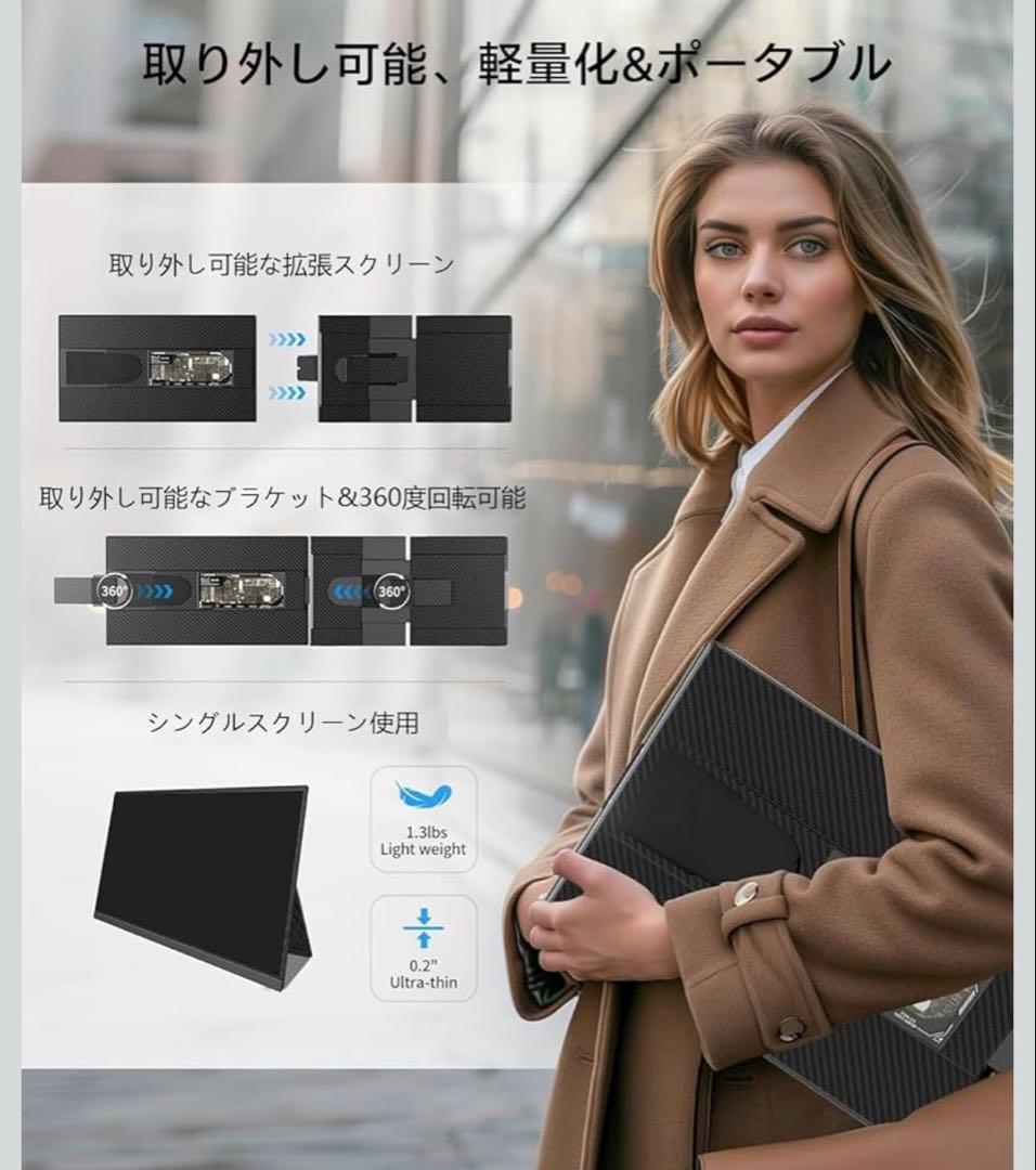 デュアルディスプレイ ダブルモニター トリプルモニター 15.6インチ FHD