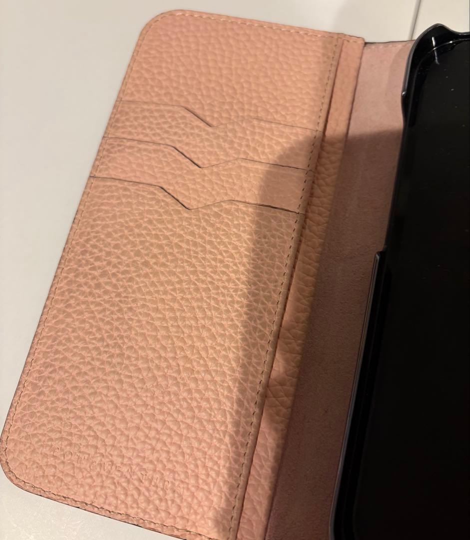 ボナベンチュラ ダイアリーケース iPhone13 グレージュ×サクラ