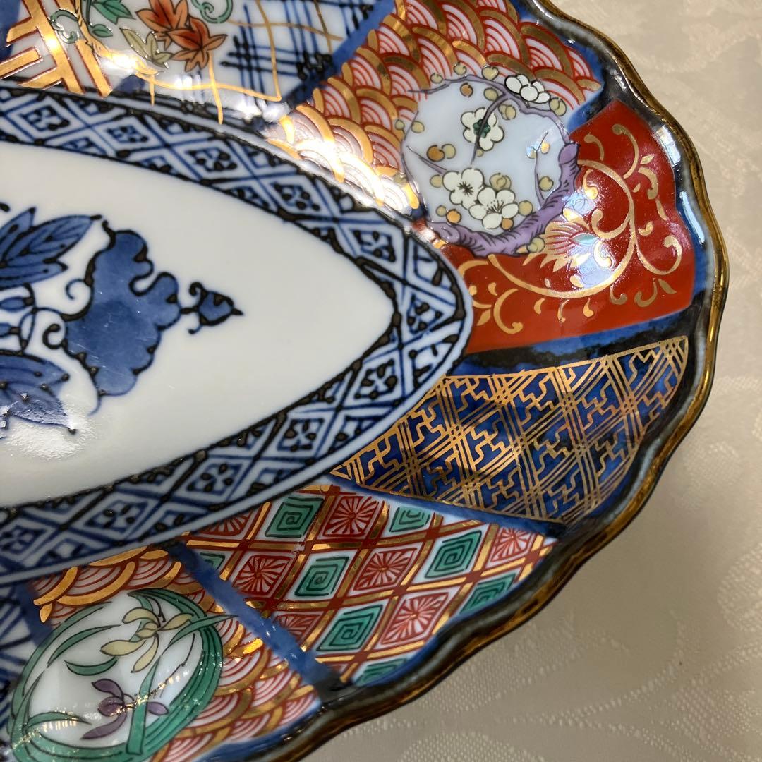 美濃焼　三洋陶器　龍峰窯　金彩祥瑞　楕円皿3枚