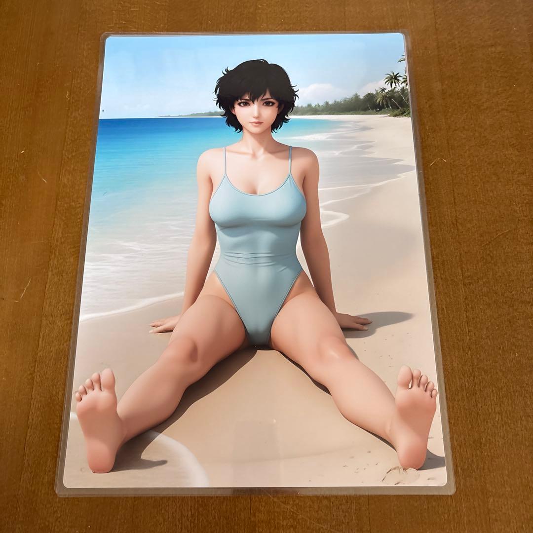 キャツアイ　来生愛似　A3ラミネート加工済ポスター5枚　ピンク水着 ブロマイド