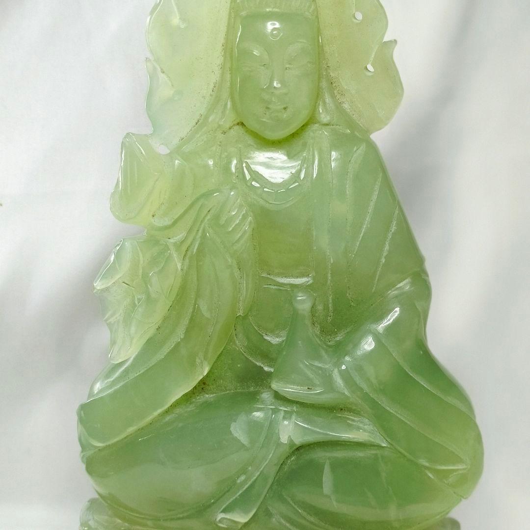 中国骨董 玉観音 天然石 手彫り 仏教美術 コレクター放出 風水グッズ 時代物
