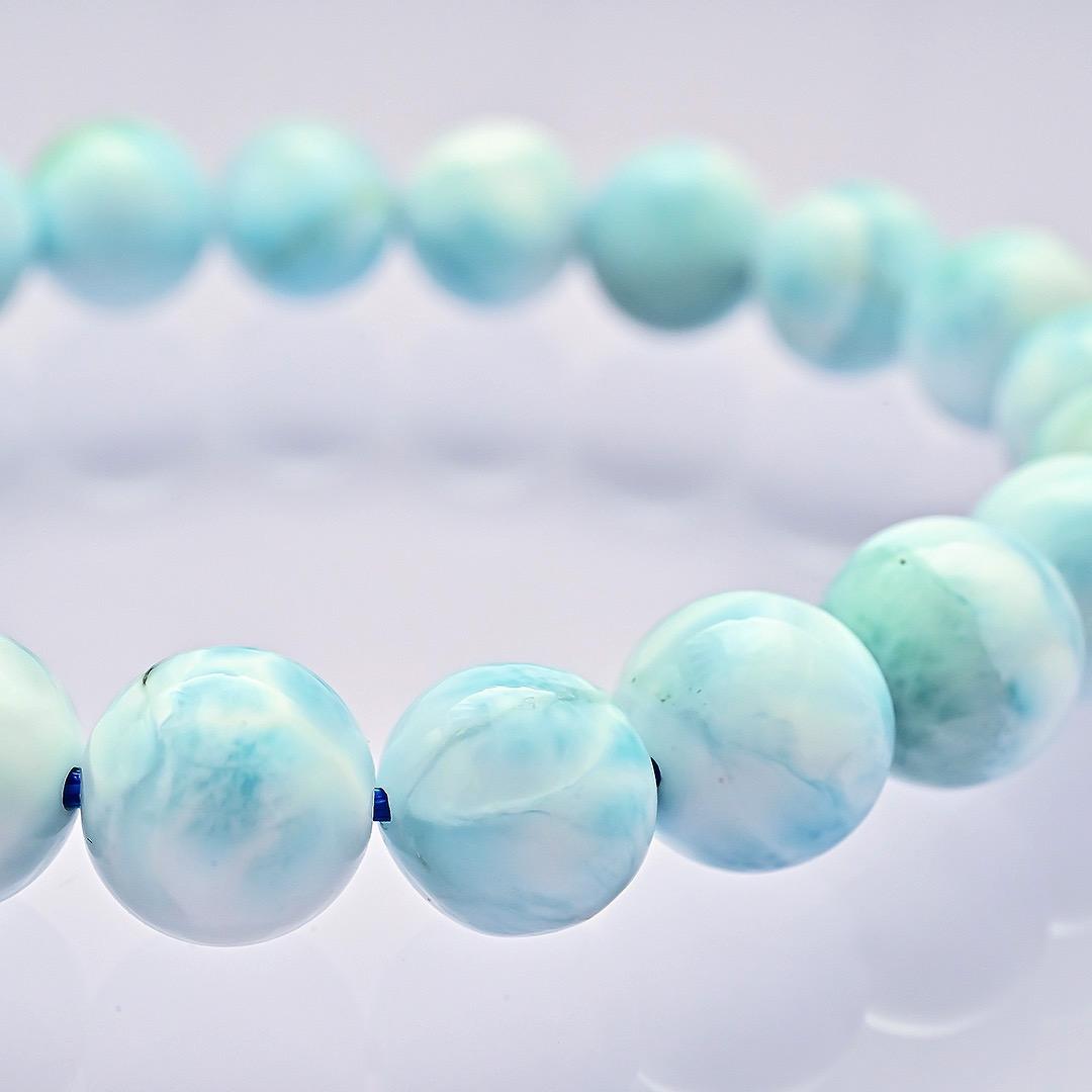 一点もの現品　ラリマー　ドミニカ産　ブレスレット 9mm◆天然石◆