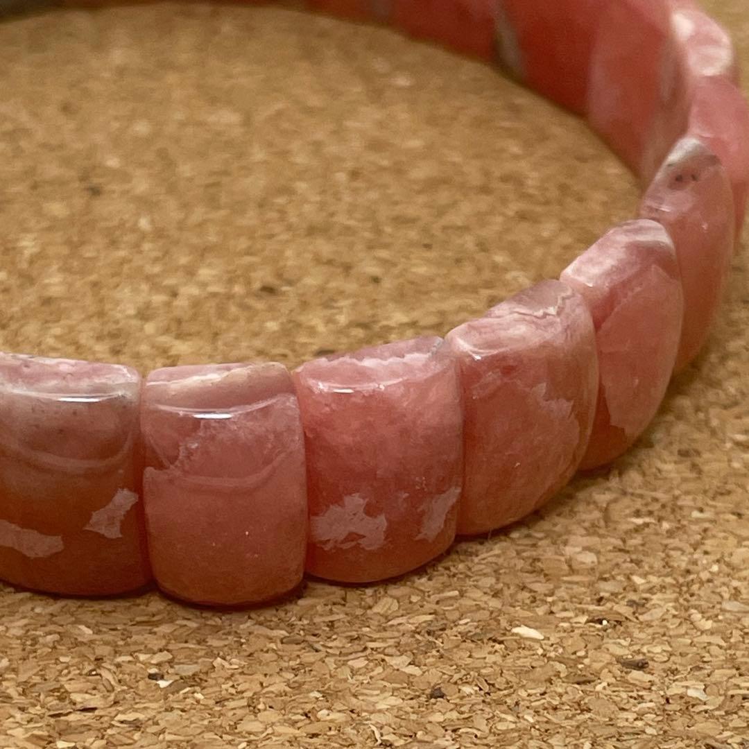 【愛と癒し】インカローズ バングル 約8×12㎜ 約17.5㎝　天然石　恋愛運