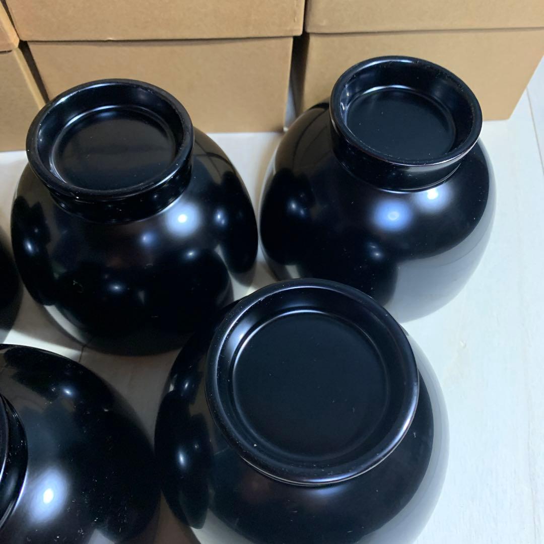 黒塗　椀　五客　まとめて　天然木